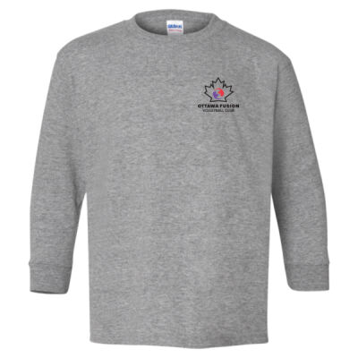 Gildan Youth Fusion Small Leaf Printed Long Sleeve Thumbnail