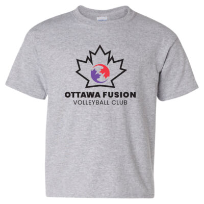 Gildan Youth Fusion Big Leaf Printed T-Shirt Thumbnail