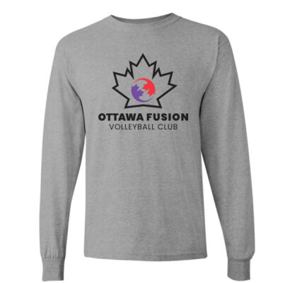 Gildan Unisex Fusion Big Leaf Printed Long Sleeve Thumbnail